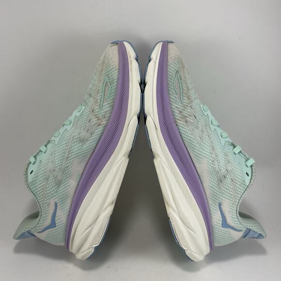 Hoka One One Clifton 9 Running Shoes Womens Size 7.5 B Ocean Lilac Blue Athletic - Picture 6 of 10